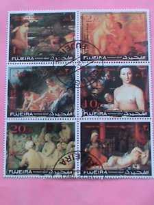 FUJEIRA STAMP-1971 WORLD FAMOUS NUDE ART CTO -MNH STAMP SHEET -RARE VERY RARE