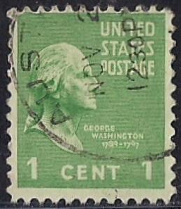 804 1 cent George Washington Stamp used F