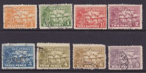 New Guinea Scott 1-8, 1925-8, F/VF Used.  Scott $158