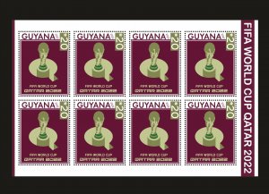 Stamps.  Soccer World Cup in Qatar 2022 Guyana , 2022 year ,1 sheet perforated