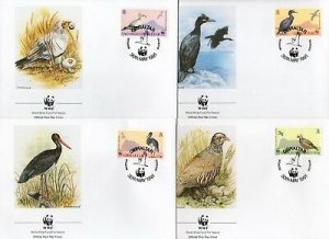 Gibraltar 1991 Stork Vulture Shag Barbary Sc 591-94 Wildlife Fauna WWF FDCs #112