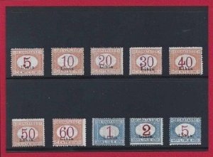 1915 LIBIA - Signatasse, no. 1/10, Italian stamps overprinted Libya, 10 values,