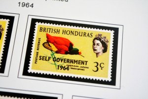 COLOR PRINTED BRITISH HONDURAS 1866-1973 STAMP ALBUM PAGES (27 illustr. pages)