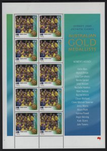 AUSTRALIA, 1888, MNH, SHEET OF 10,2000,  AUSTRALIAN GOLD MEDALISTS 2000 OLYMPICS