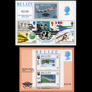 BELIZE 1979 - Scott# 449-50 S/S HiLL-Planes NH