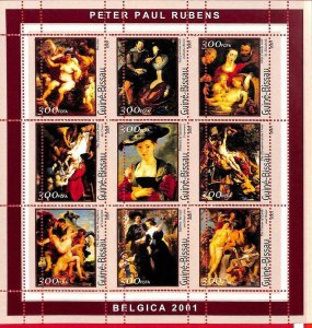 A0856 - GUINEA-BISSAU - ERROR  MISSPERF SHEET - ART Painters: RUBENS  2001