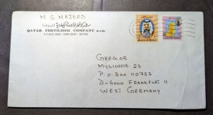 1992 State of Qatar Cover Doha to Frankfurt West Germany Fertilizer Company