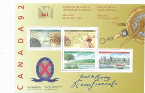 Canada 1407 ai  1992  S/S   VF Mint  NH  ( Signed )