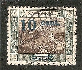 Saar   Scott 87  Surcharge    Used