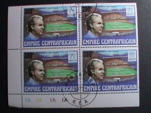 CENTRAL AFRICA EMPIRE-1978 WORLD CUP SOCCER-ARGENTINA'78 CTO   PLATE BLOCK