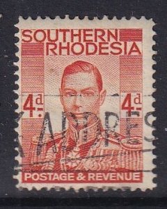 Southern Rhodesia #45  used 1924 George VI  4p