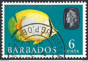 BARBADOS 1965 QEII 6c Multicoloured SG327 Used