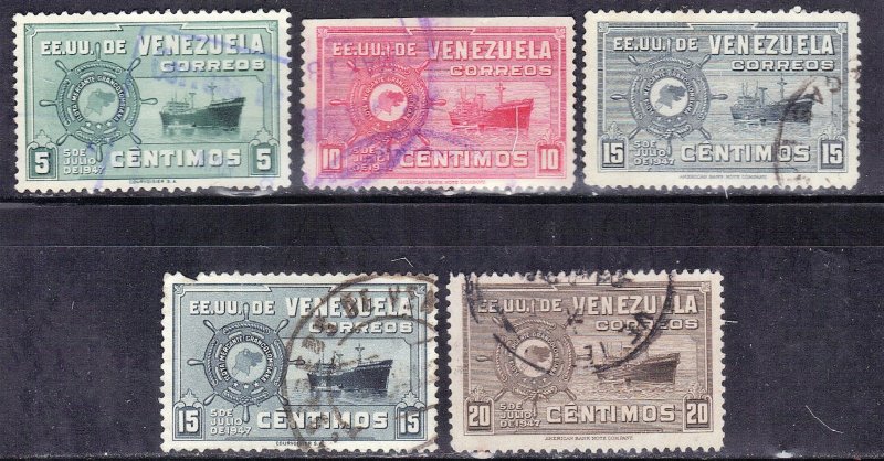 VENEZUELA SC# 413+415-17 **USED** 1948-50      SEE SCAN