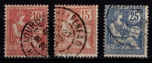 France 1902 Mouchon definitive redrawn, Part Set [Used]