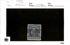 United States Postage Stamp, #476 San Francisco Precancel, 1916 Franklin (AB)