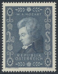 Austria    SC# 609   MVLH   Mozart  see details and scans 