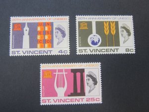 St Vincent 1966 Sc 249-251 set MNH