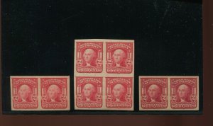 320 & 320A Washington Imperf Mint Run of 6 Stamps (By 1102)
