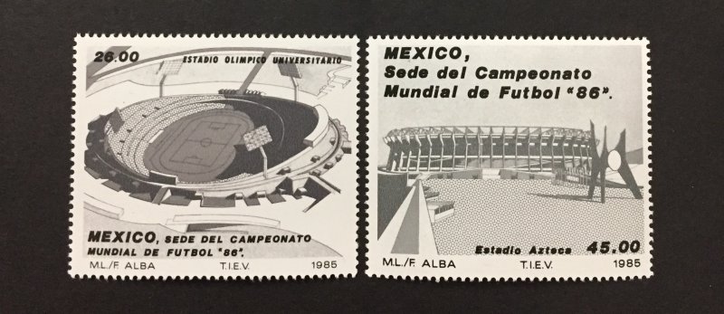 Mexico 1985 #1424-5, '86 World Cup, MNH.