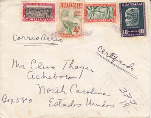 Guatemala Registered Cover to US 1954