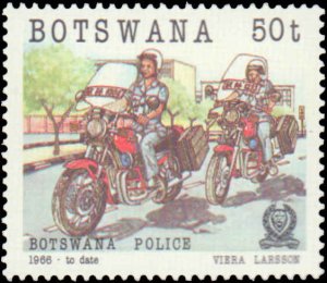 Botswana #368-371, Complete Set(4), 1985, Police / Interpol / Law Enforcement...