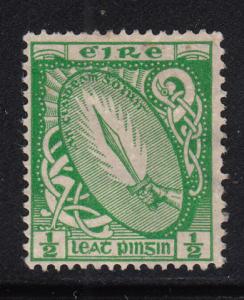 Ireland 1940-42 used Scott #106 1/2p Sword of Light Wmk Multiple E