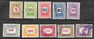 ISRAEL GOVERNMENT REVENUE ACCOUNTING TAX STAMPS. PRUTA CARRENCY. 1952, USED