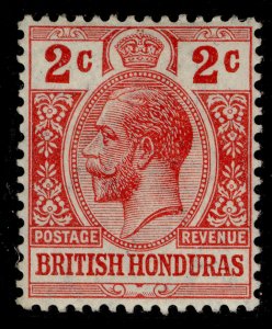 BRITISH HONDURAS GV SG102, 2c red, M MINT.