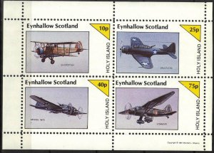 {E254} Eynhallow Scotland Aviation Airplanes (10) Sh.4 MNH Private