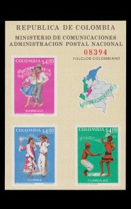 Colombia 1971 Souvenir Sheet Set Scott # 797 - 98. Unused