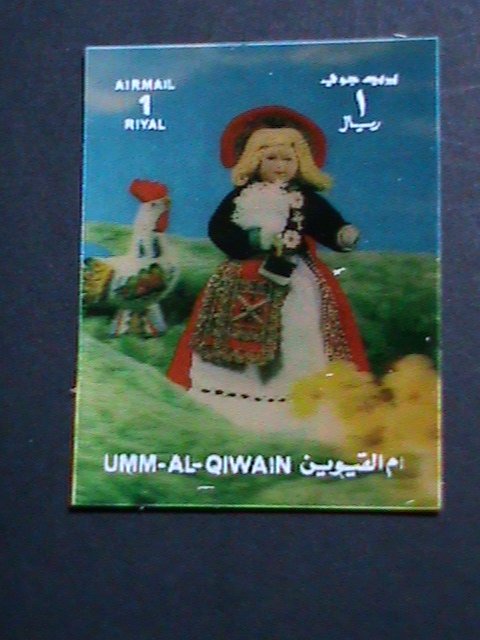 ​UMM AL QIWAIN AIRMAIL 1971 3D NATIONAL CUSTOM LOVELY DOLL-MNH- SPECIAL STAMP