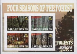 CALF OF MAN - 2011 - Europa,  Forests - Imp 4v Sheet-M N H-Priva...