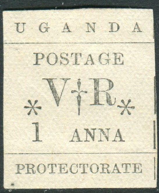 UGANDA-1896 1a Black.  A fine unused, as issued without gum example Sg 54