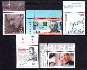 Germany 1996 Mint MNH Accumulation SC 1947,1948,1949,1950,1951