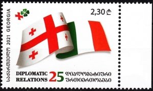 GEORGIA 2022-04 History Flags: Diplomatic Relations with Ireland - 25 Years, MNH