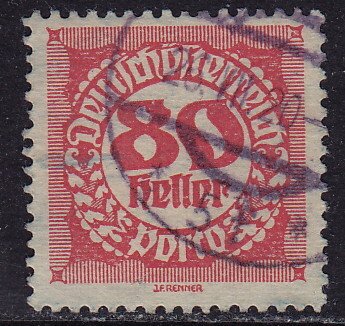 Austria - 1920 - Scott #J83 - used - Numeral