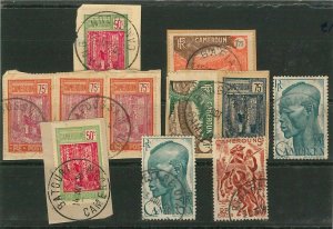 44765 - CAMEROON - POSTAL HISTORY: Small lot of used stamps with nice POSTMARKS-