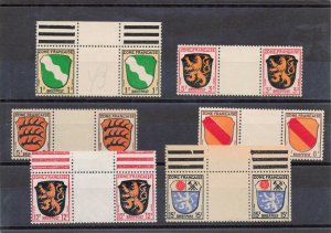 GERMANY  4N1-10  MNH  SET OF GUTTER PAIRS   NO 10 CENT