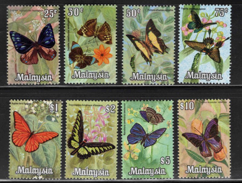 Malaysia Scott 66-73 MH* Butterfly stamp set