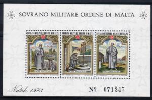 XG-A455 SMOM/VATICAN CITY - Paintings, 1973 Saints Of Order, Christmas MNH Sheet