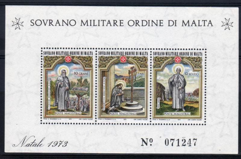 XG-A455 SMOM/VATICAN CITY - Paintings, 1973 Saints Of Order, Christmas MNH Sheet