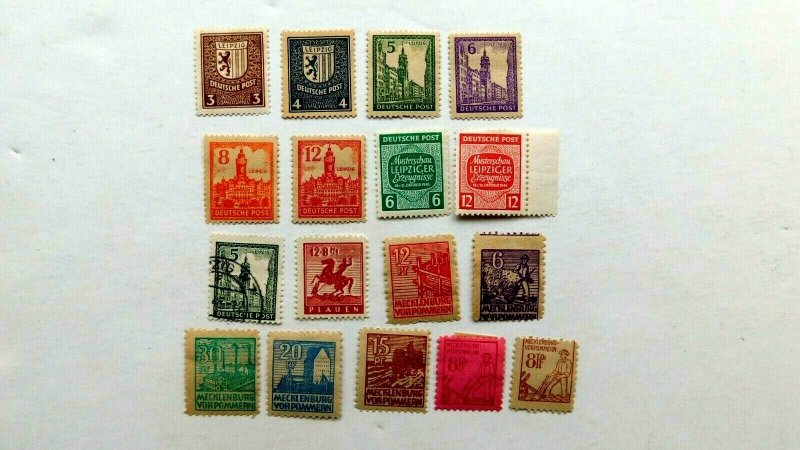 Germany #12N22//14N20 Mint/Fine, 17 Diff Russian Occupation 1945-46 14N17 Used