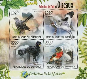 Birds & Air Pollution Stamp Cuculus Canorus Grus Americana Crax Ruba S/S MNH