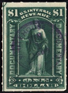 R173 $1.00 Documentary Stamp (1898) Used/CDS