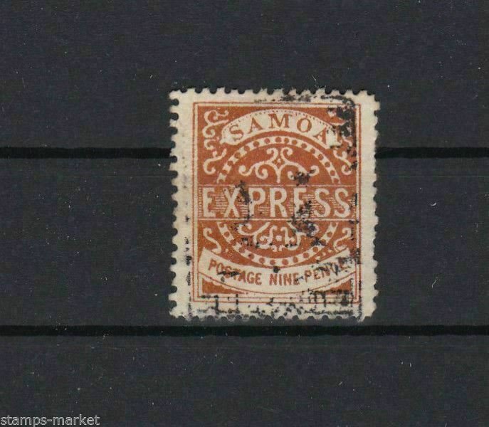 SAMOA 1877 9d BROWN USED CAT £400  REF 1219