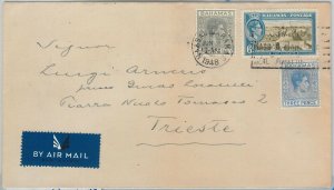 56280  - BAHAMAS -  POSTAL HISTORY: 10 p rate on COVER to Trieste ITALY 1948