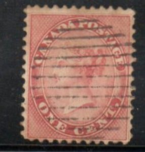 Canada Sc 14 1859 1 c rose Victoria stamp used