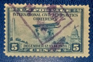 US #650 Used  5c International Aeronautics  VF