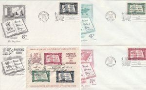 United Nations  1955 U.N. Charter Issue  FDC's UA  Complete Set Sc#35-38