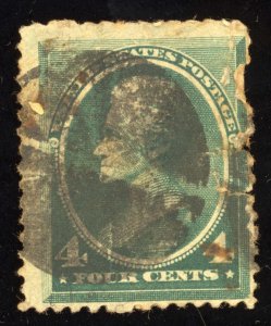 US Scott 211 Used 4c blue green Andrew Jackson Lot 973 bhmstamps